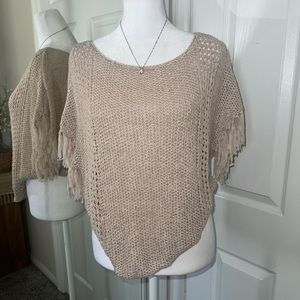 Beautiful Vintage Open Knit Fringe Blouse Size M